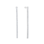 Pair of diamond earrings on a white background