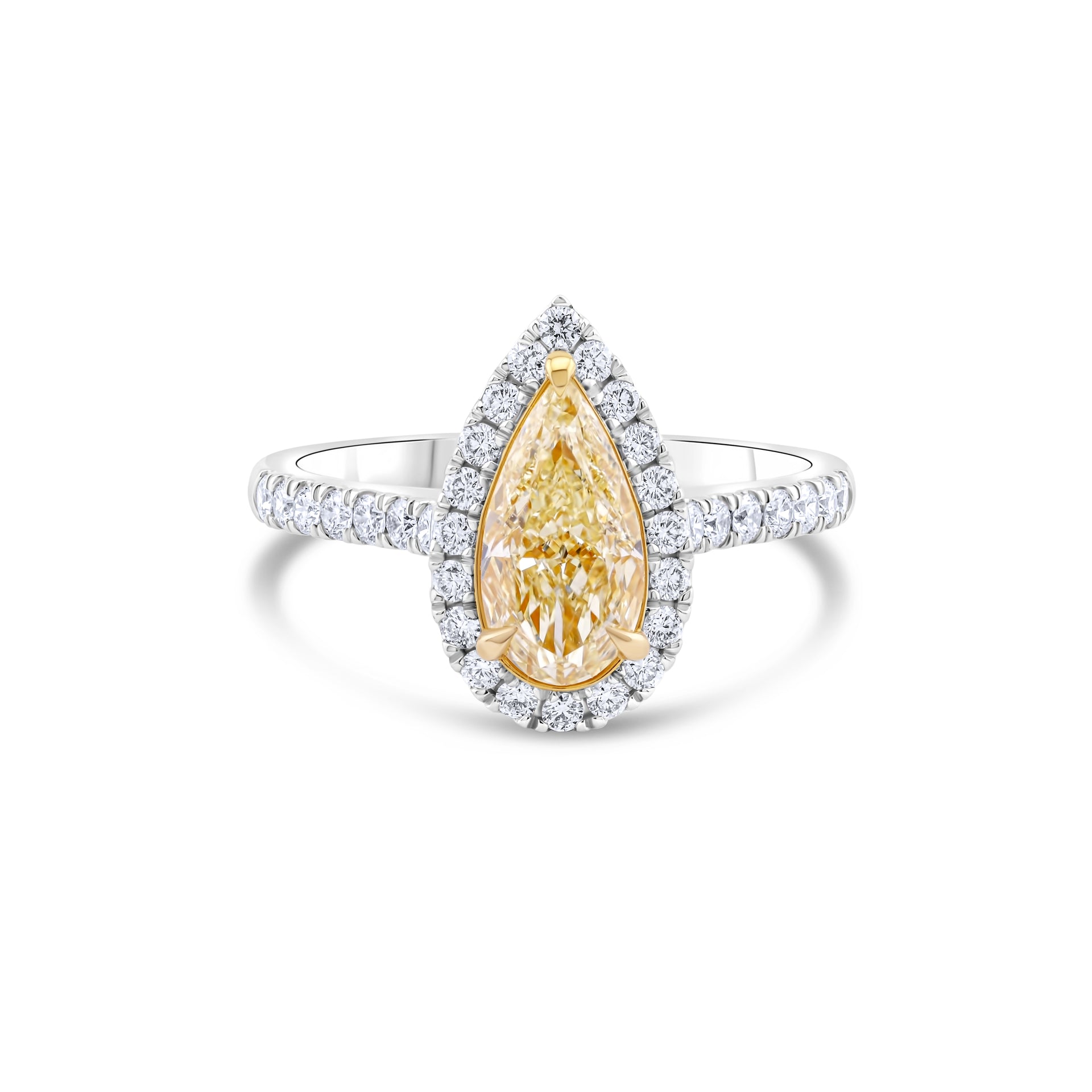 Yellow Pear Diamond Ring