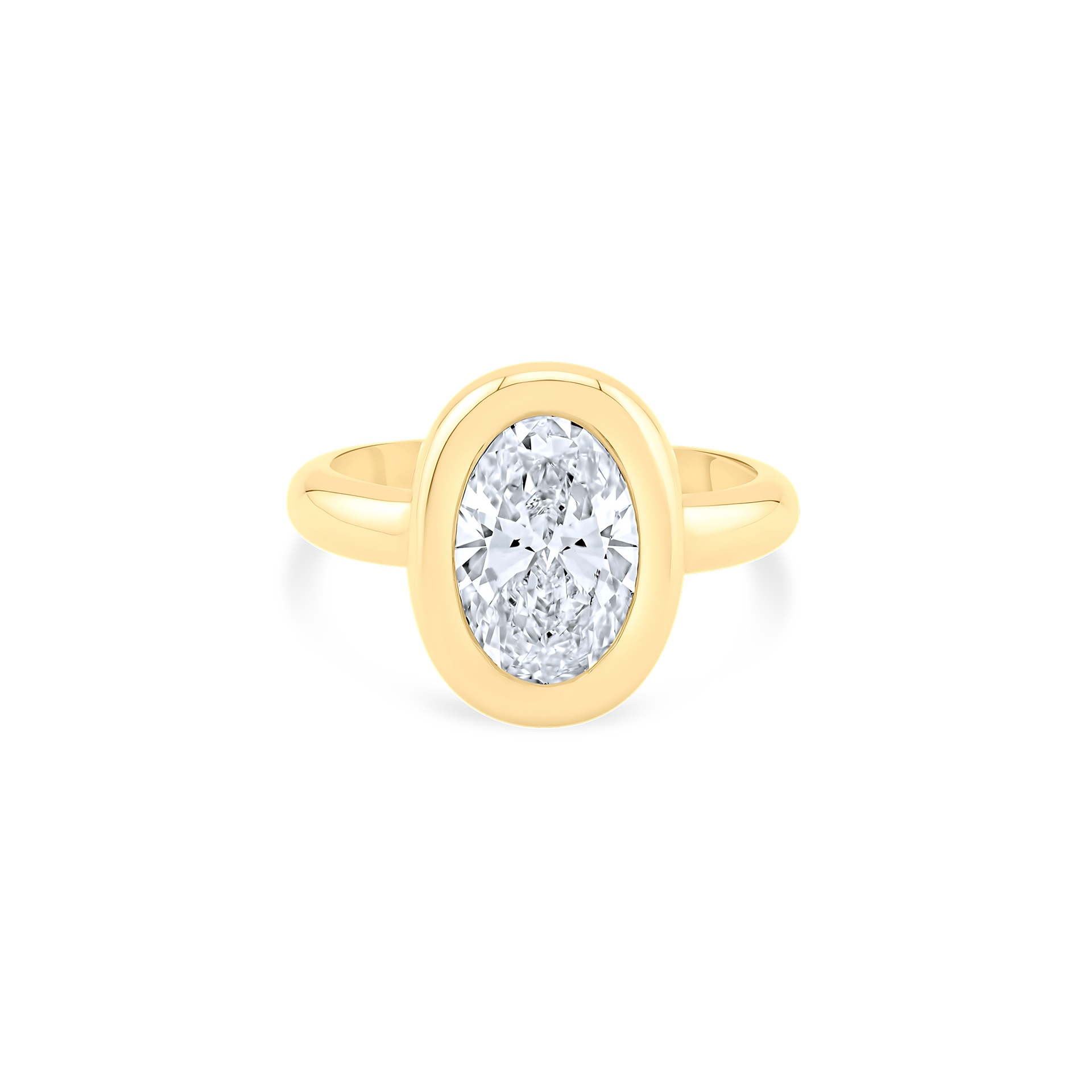 OVAL DIAMOND YELLOW GOLD RING