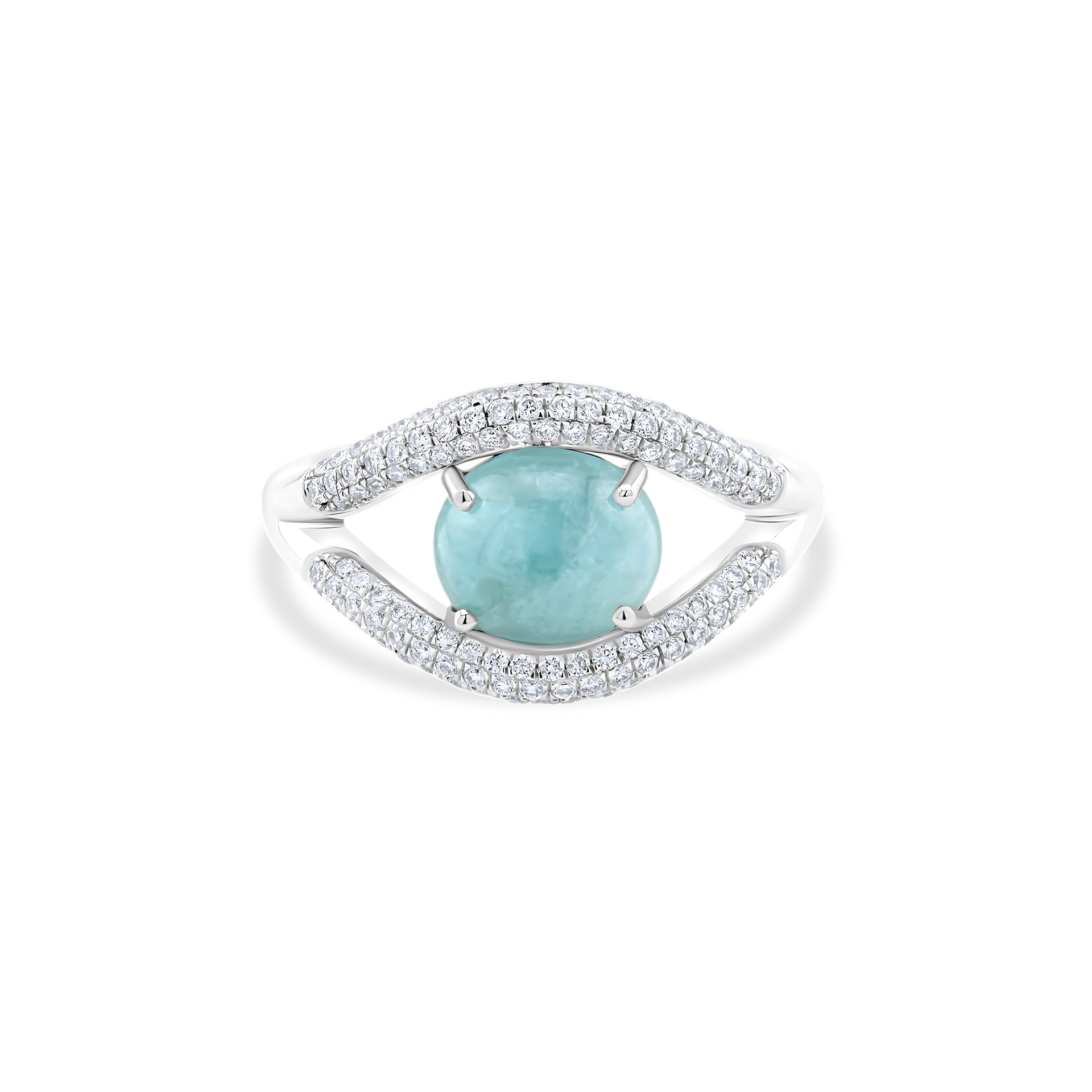 BLUE CABOCHON DIAMOND RING