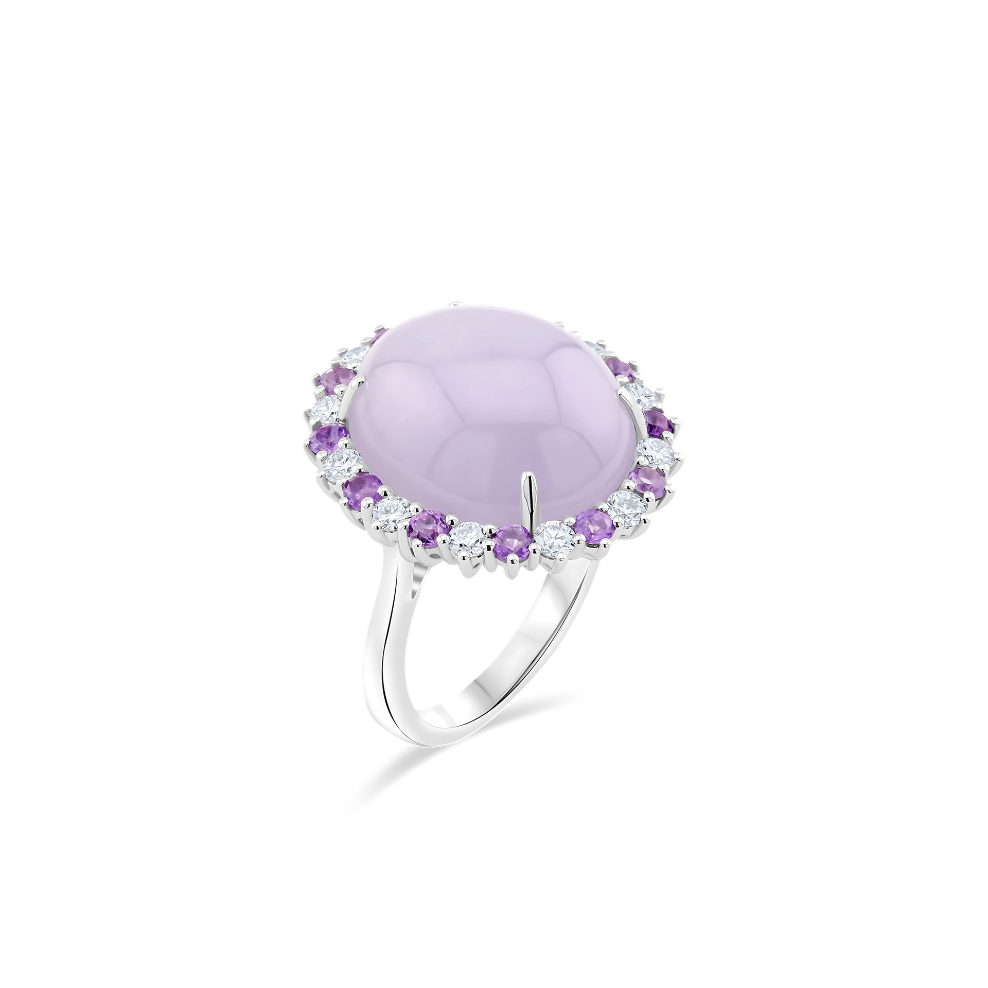 LAVENDER CABOCHON HALO RING