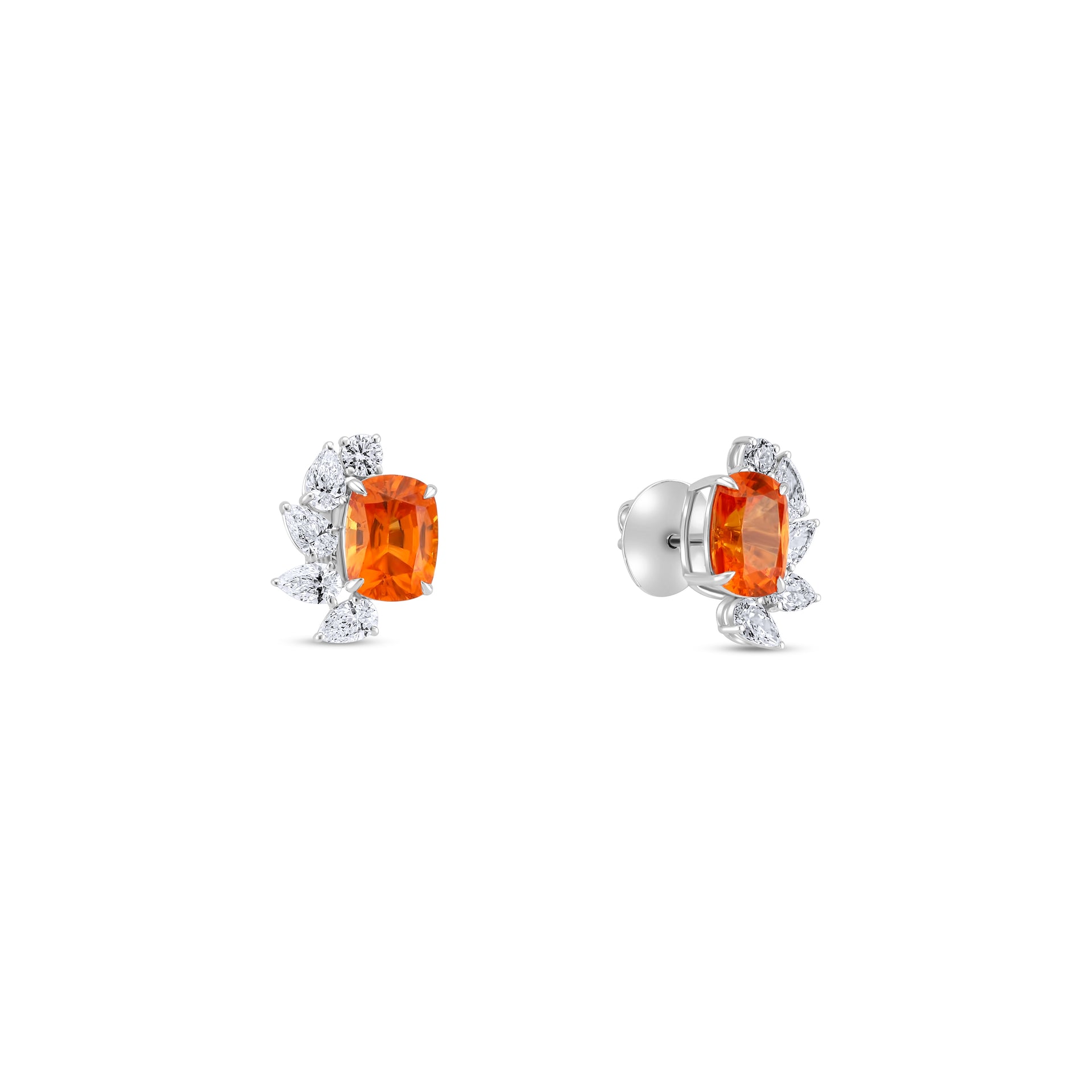 spessartite Diamond Earrings