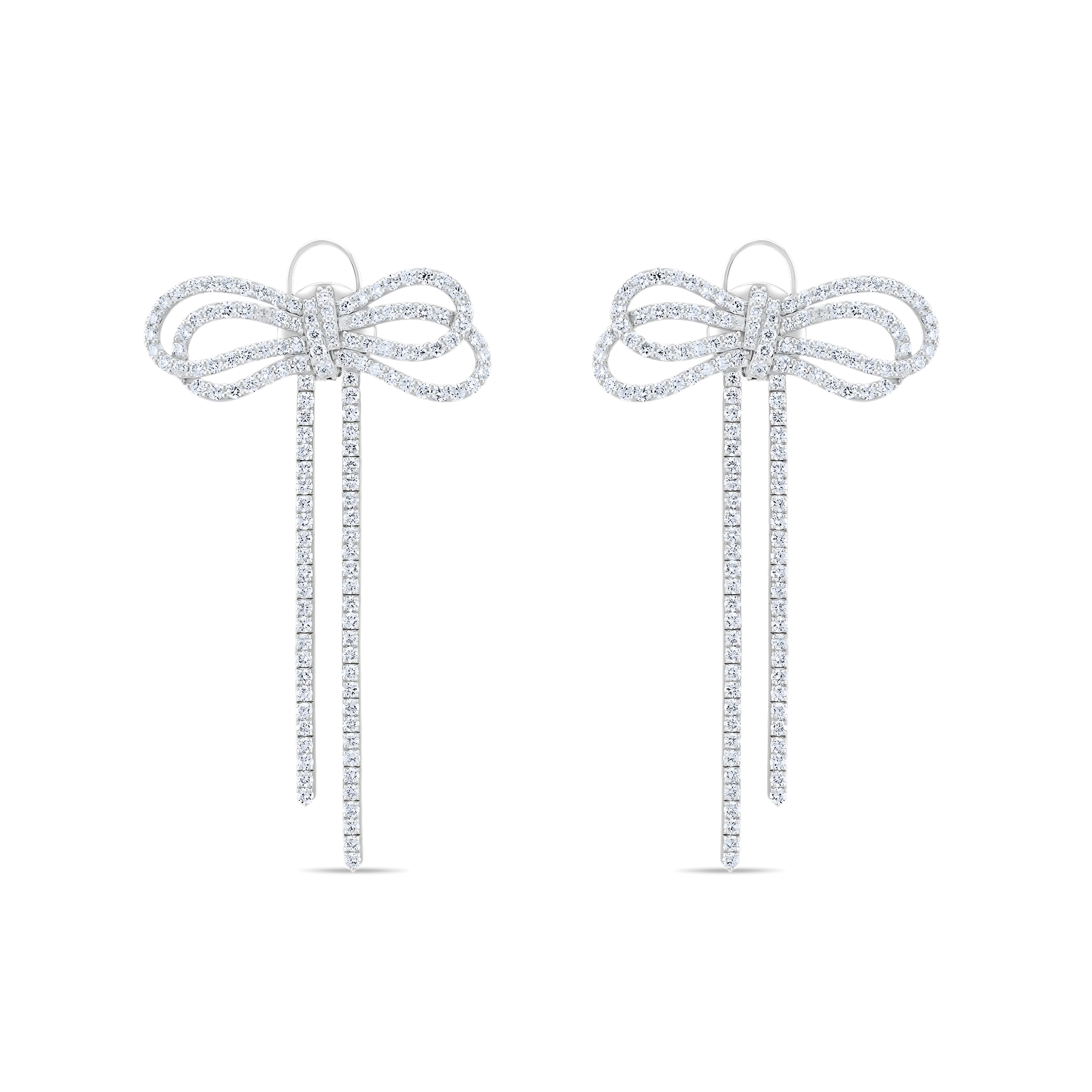 DIAMOND BOW TASSEL EARRINGS