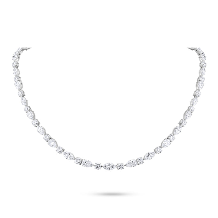 Diamond necklace on a white background
