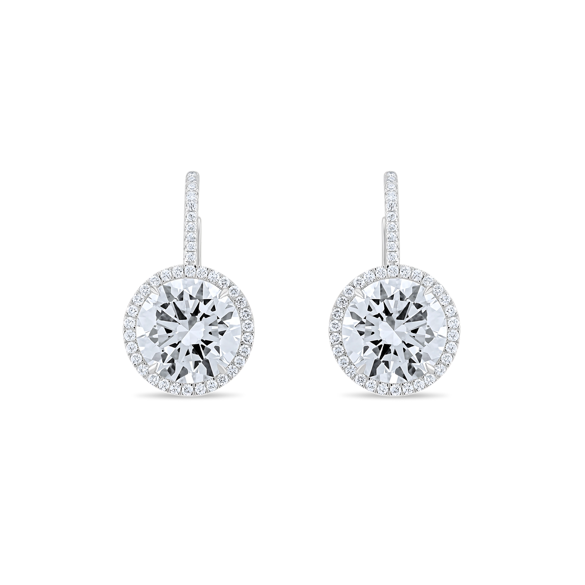PAVÉ HALO DIAMOND DROP EARRINGS