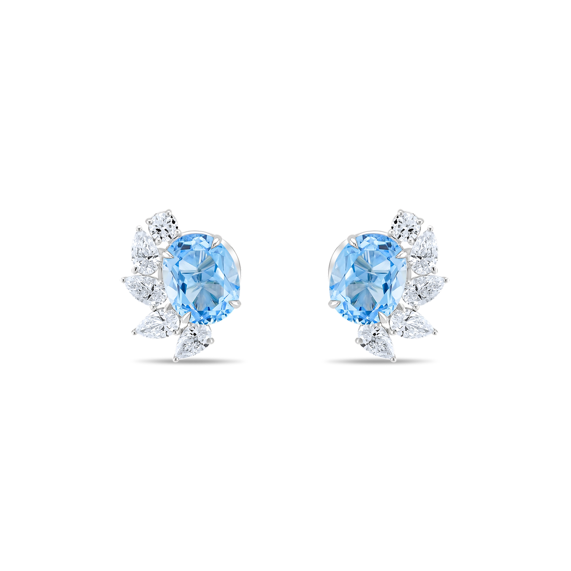TOPAZ CLUSTER STUD EARRINGS