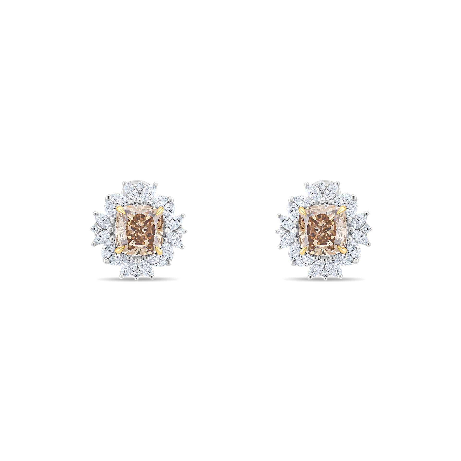 CHAMPAGNE DIAMOND STUD EARRINGS