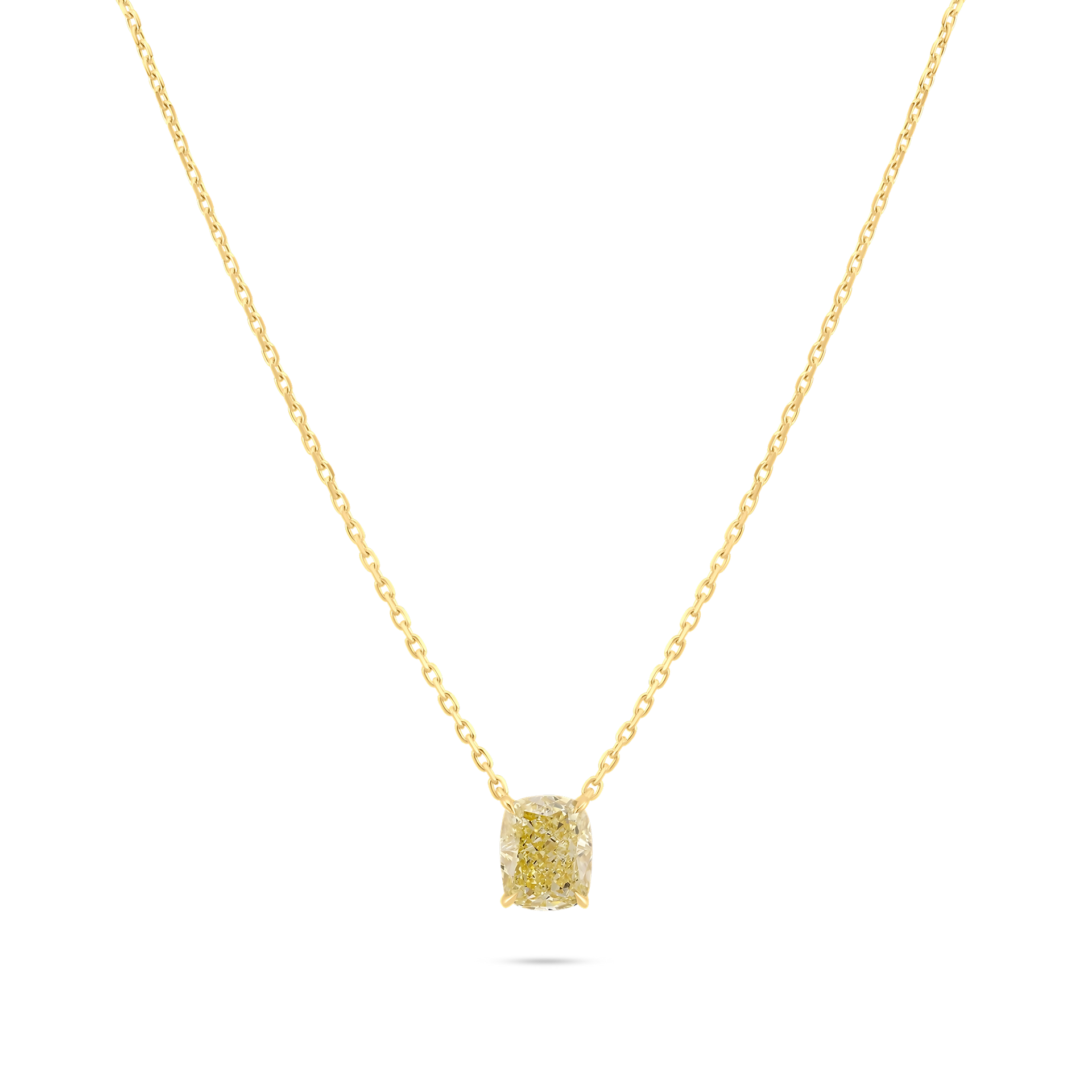 CUSHION YELLOW DIAMOND NECKLACE