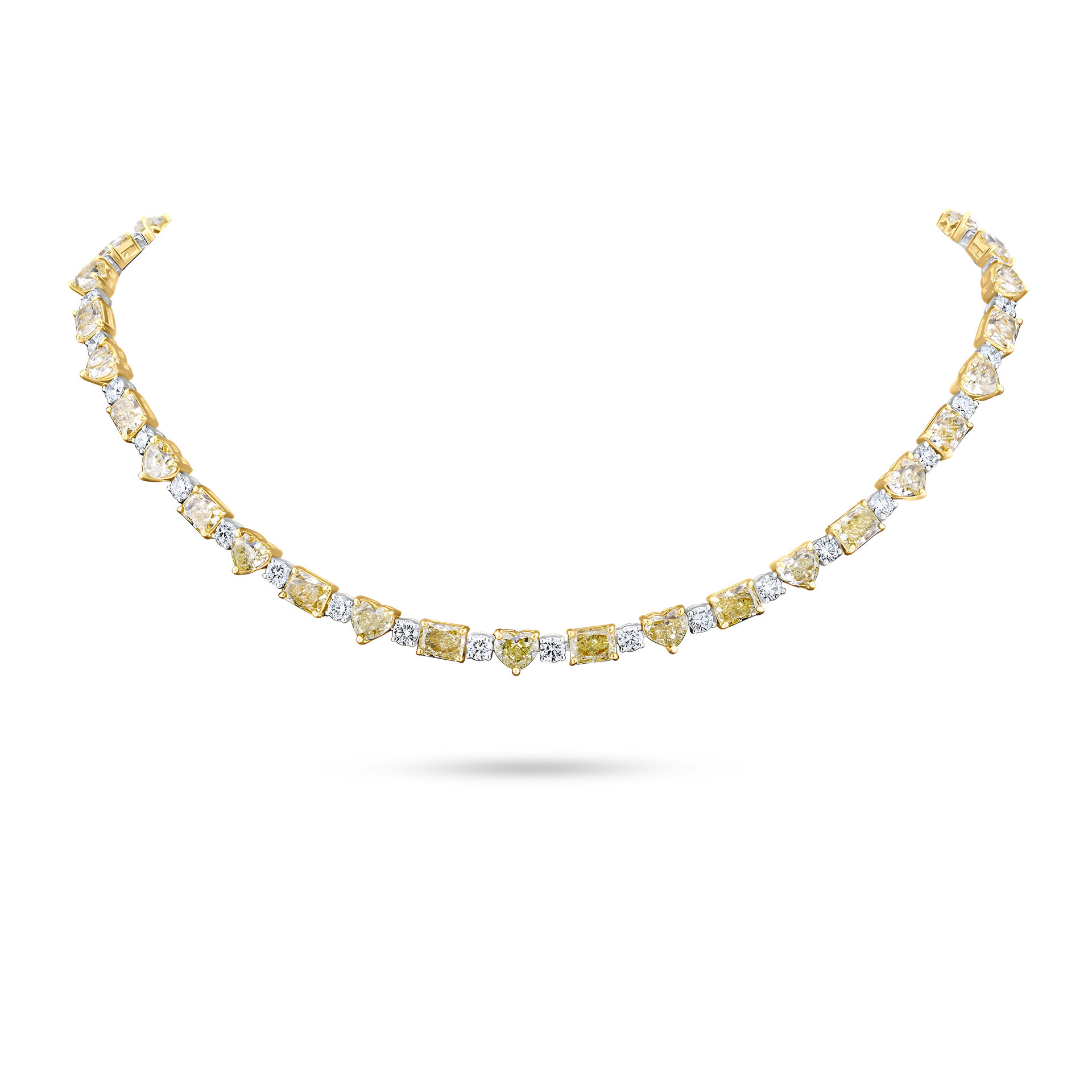 YELLOW & WHITE DIAMOND STATEMENT NECKLACE