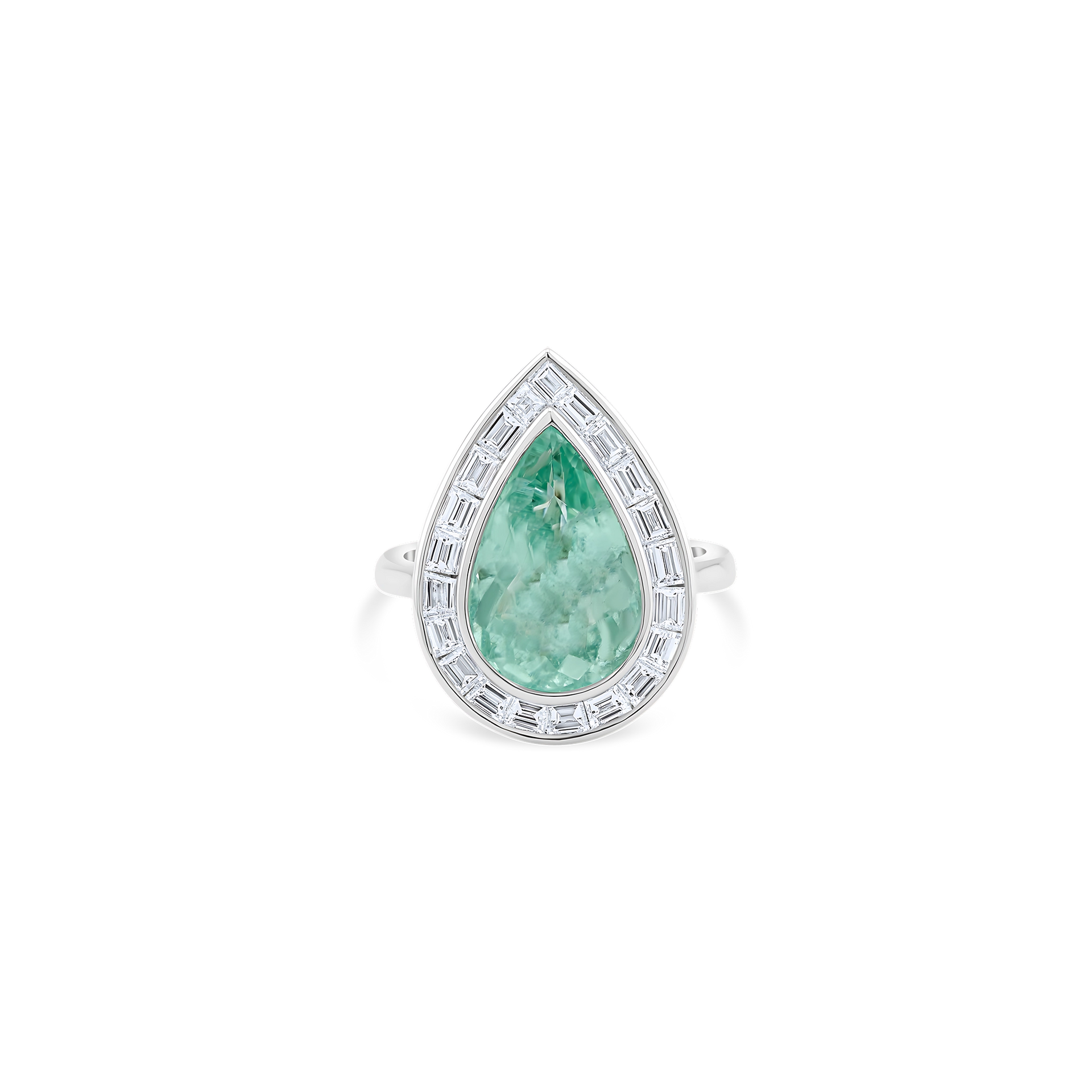 MINT PARAIBA & DIAMOND HALO RING