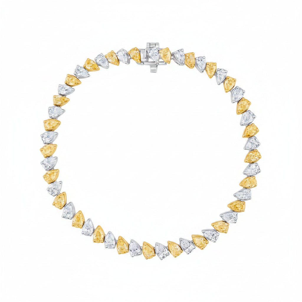 YELLOW & WHITE DIAMOND TENNIS BRACELET