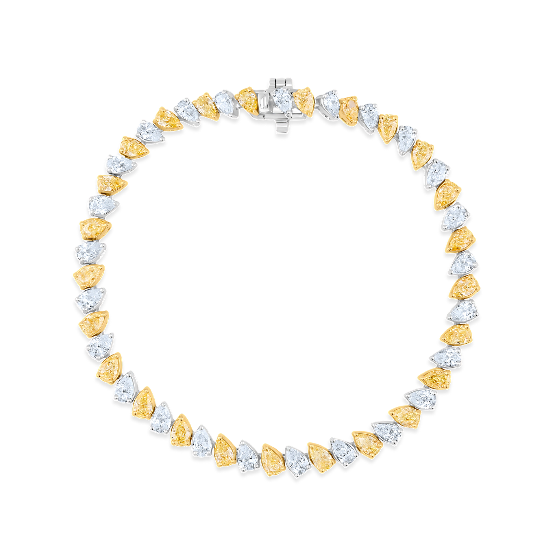 YELLOW & WHITE DIAMOND TENNIS BRACELET