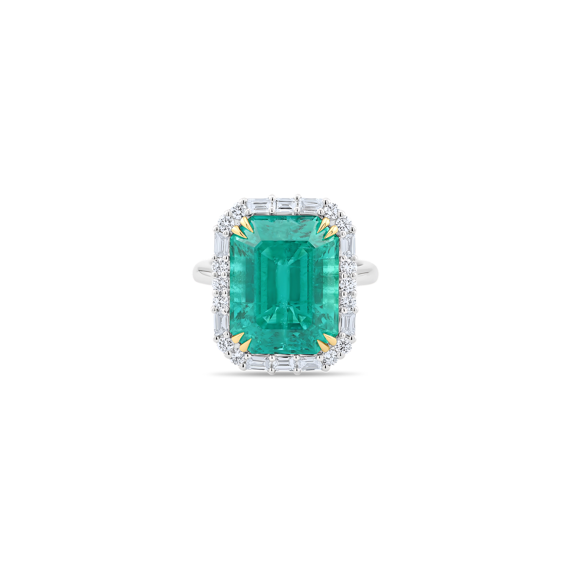 EMERALD MOSAIC HALO RING