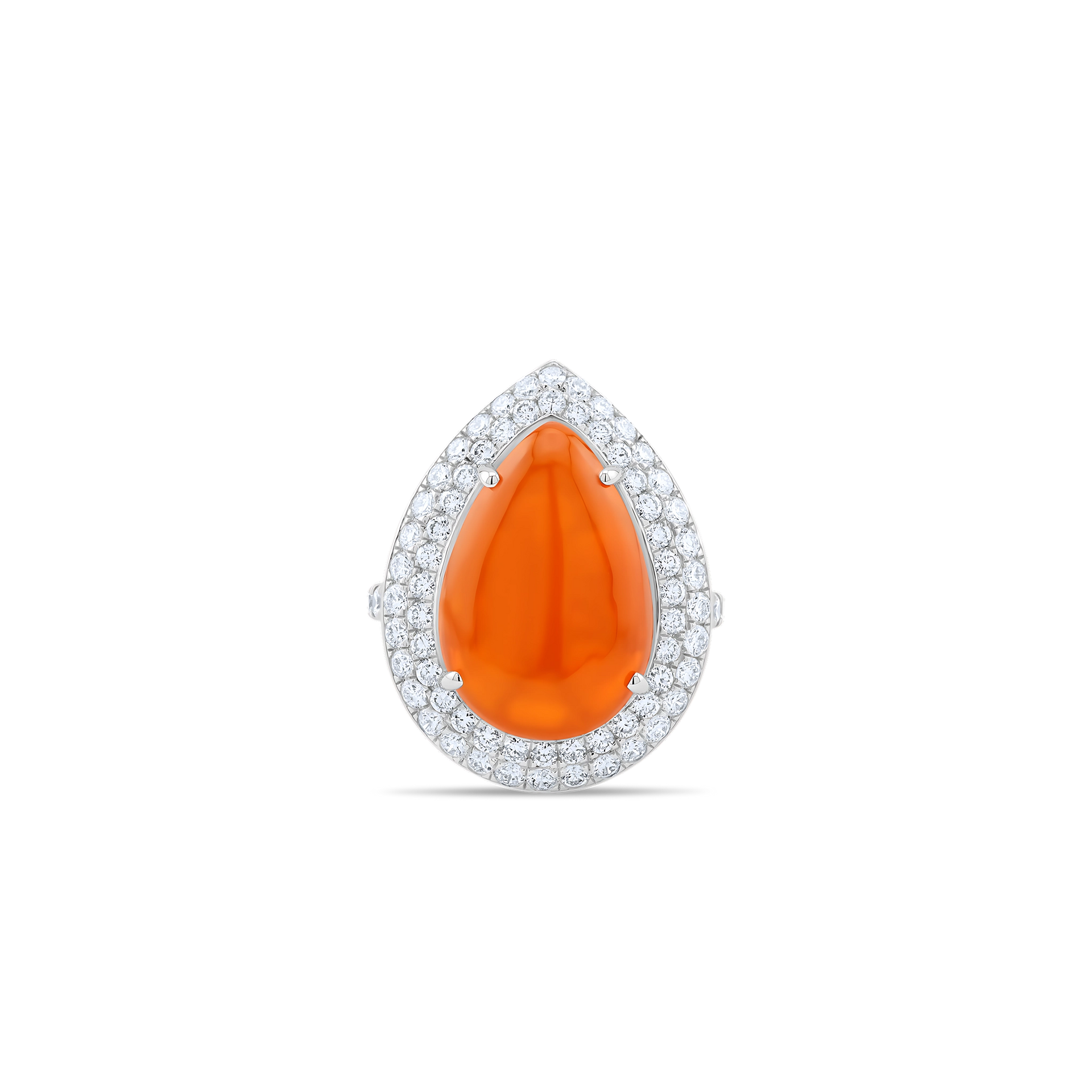 PEAR OPAL DOUBLE HALO RING