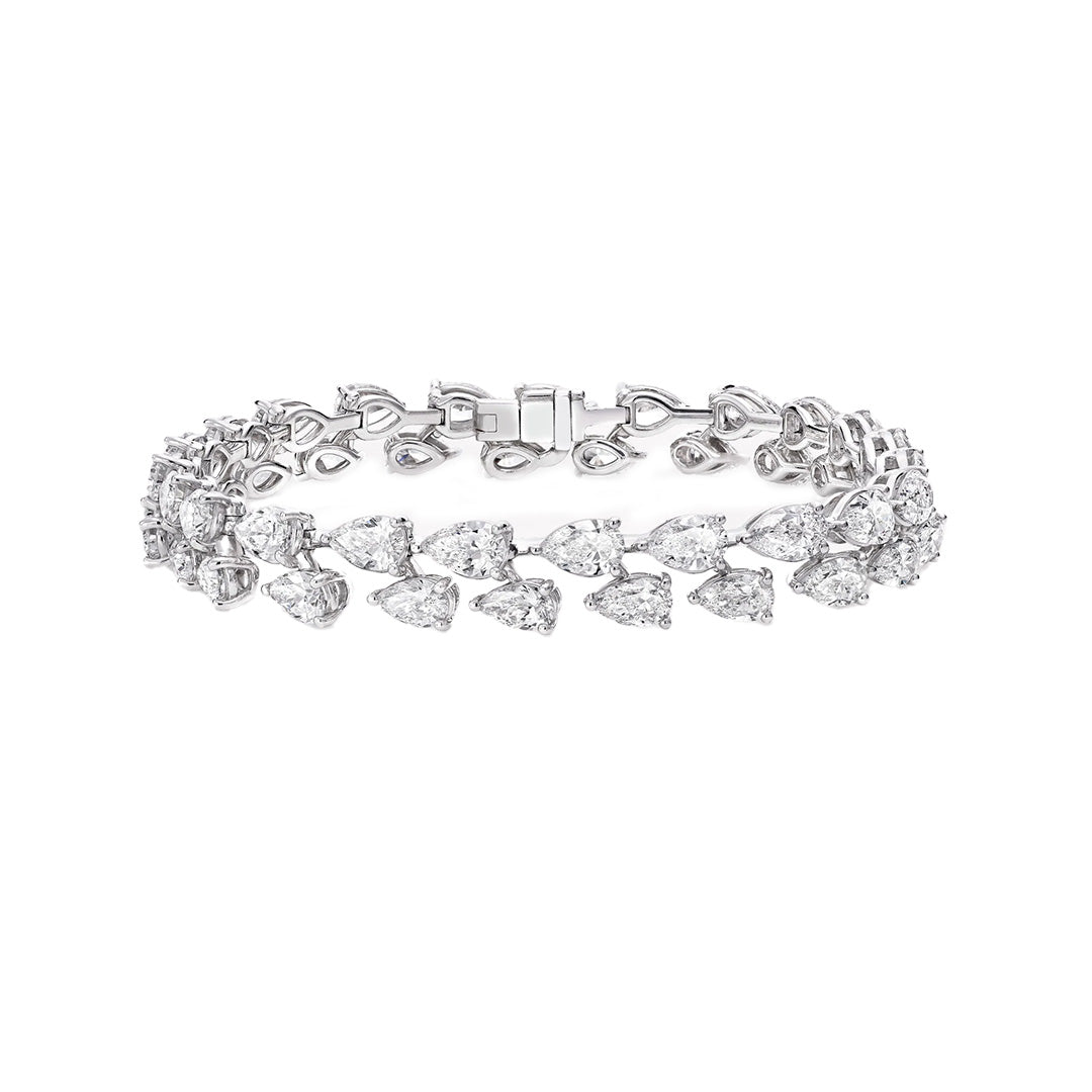 DOUBLE ROW PEAR DIAMOND RING