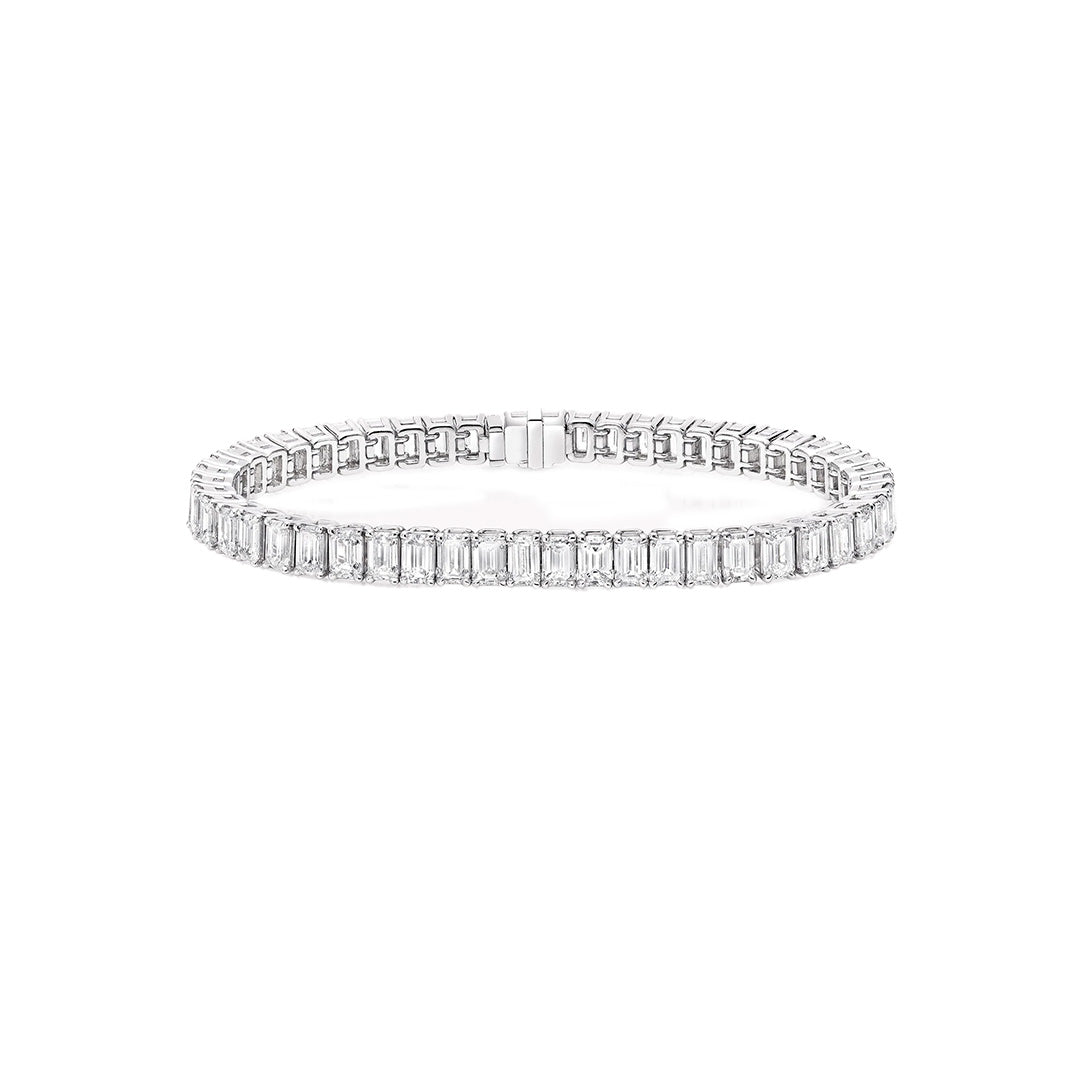 EMERALD-CUT DIAMOND TENNIS BRACELET