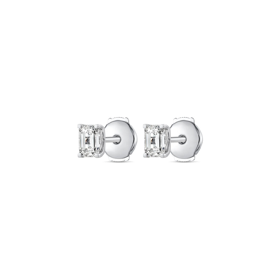 EMERALD CUT DIAMOND STUD EARRINGS