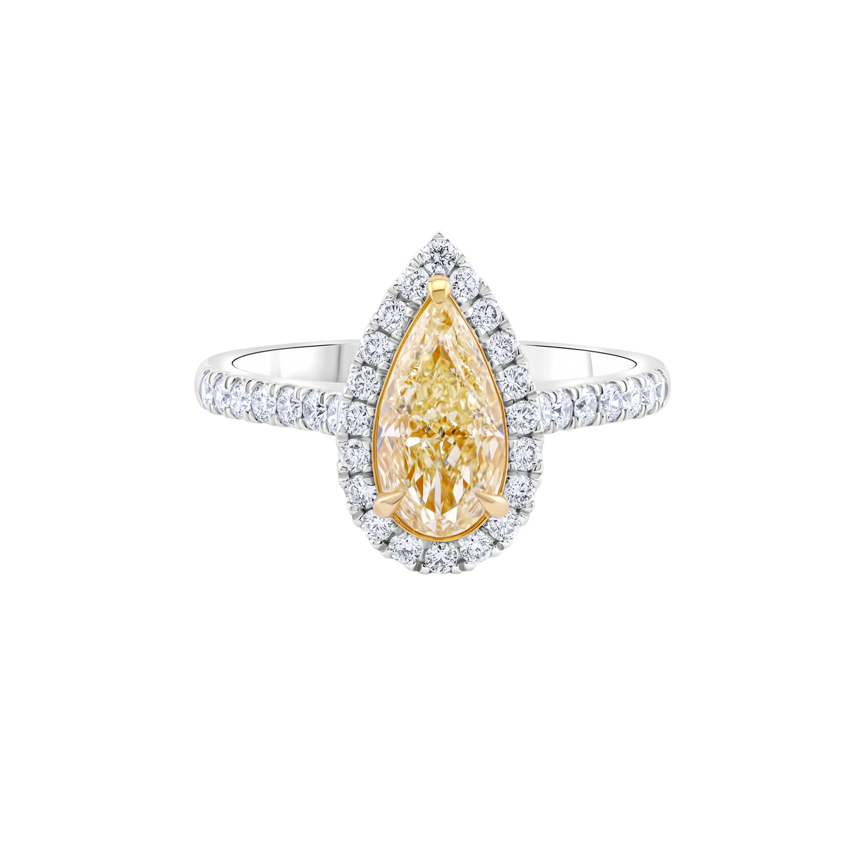 Yellow Pear Diamond Ring
