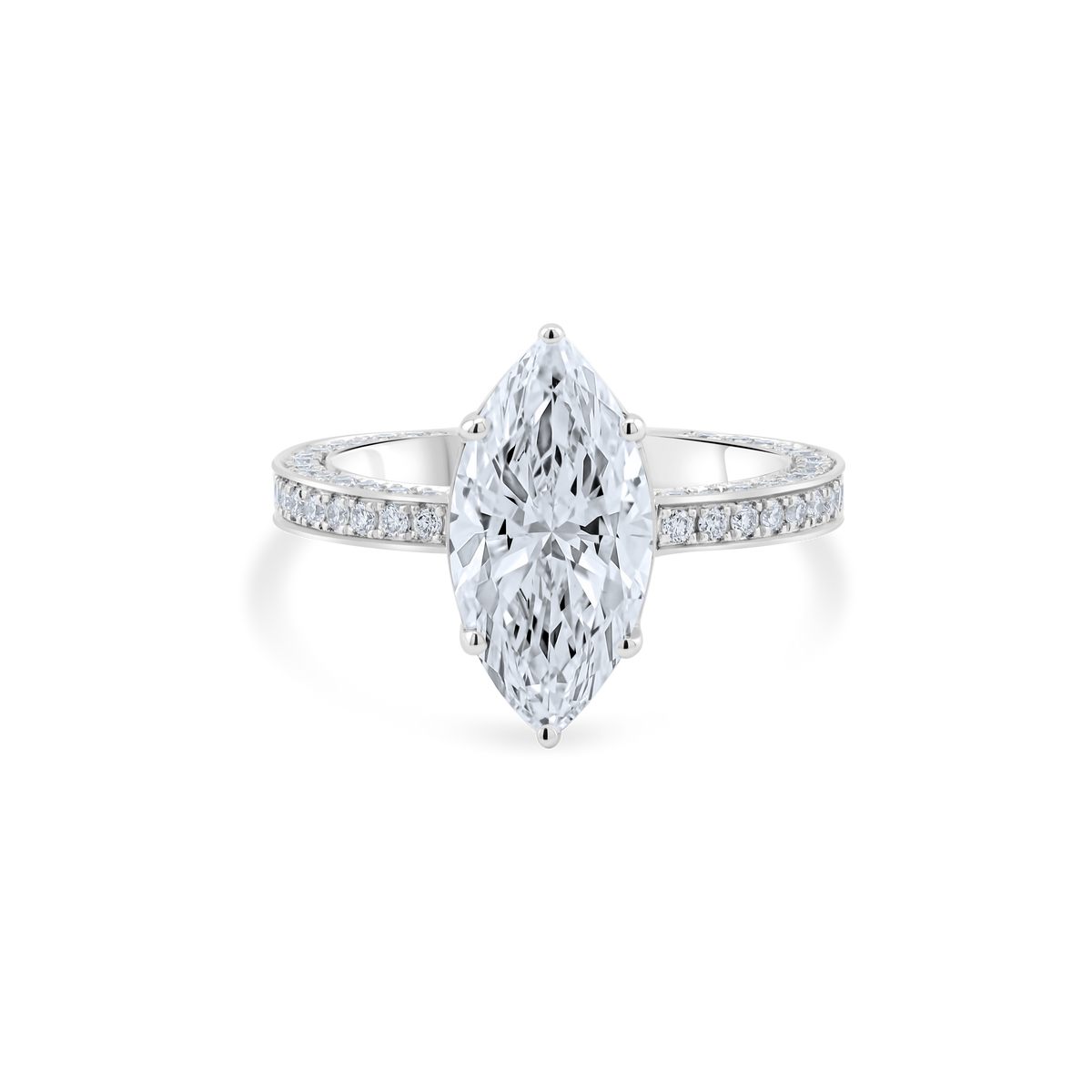 MARQUISE DIAMOND PAVÉ RING