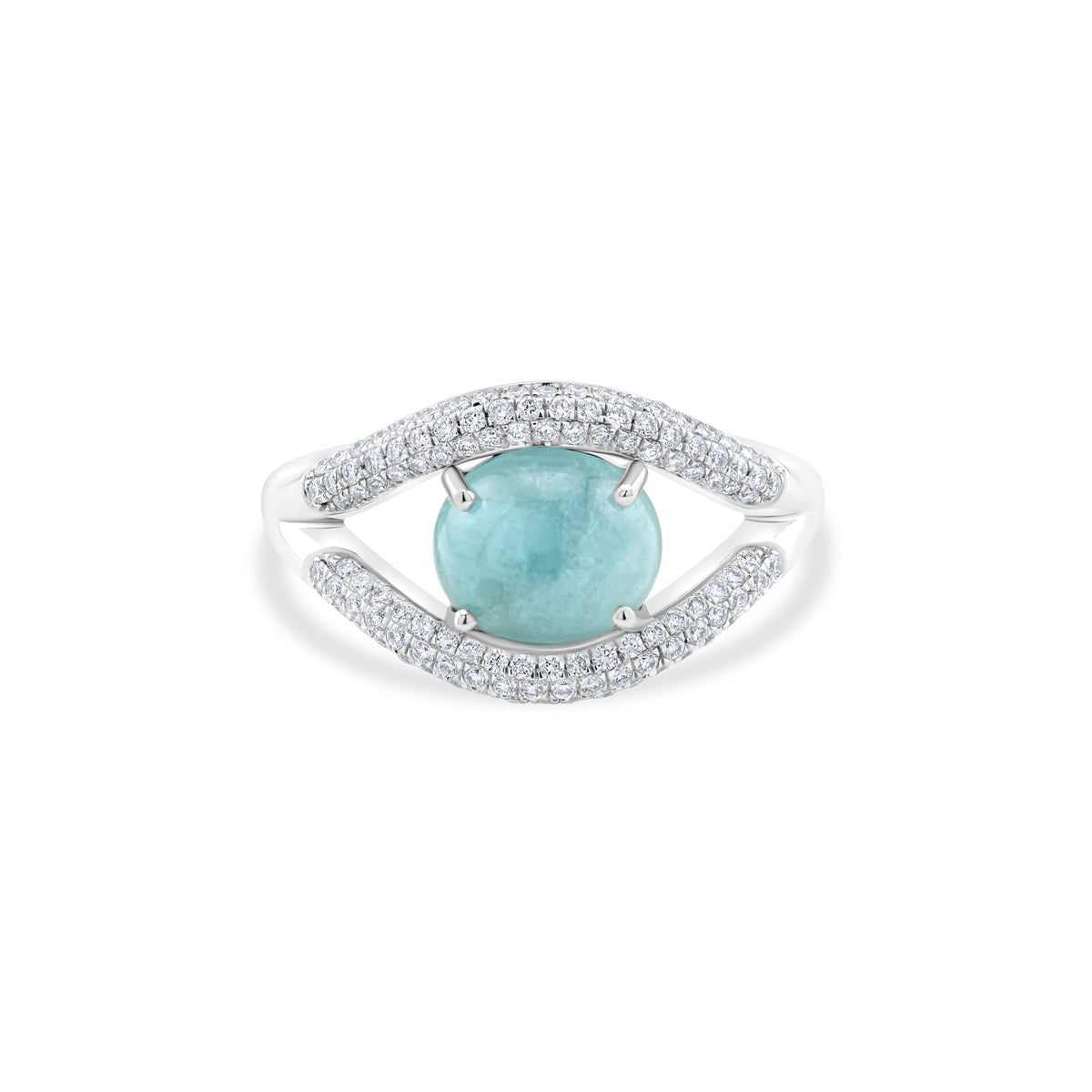 BLUE CABOCHON DIAMOND RING