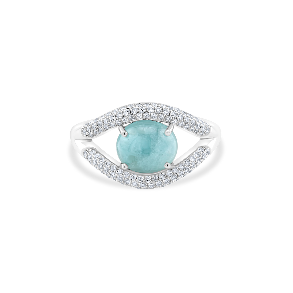 BLUE CABOCHON DIAMOND RING