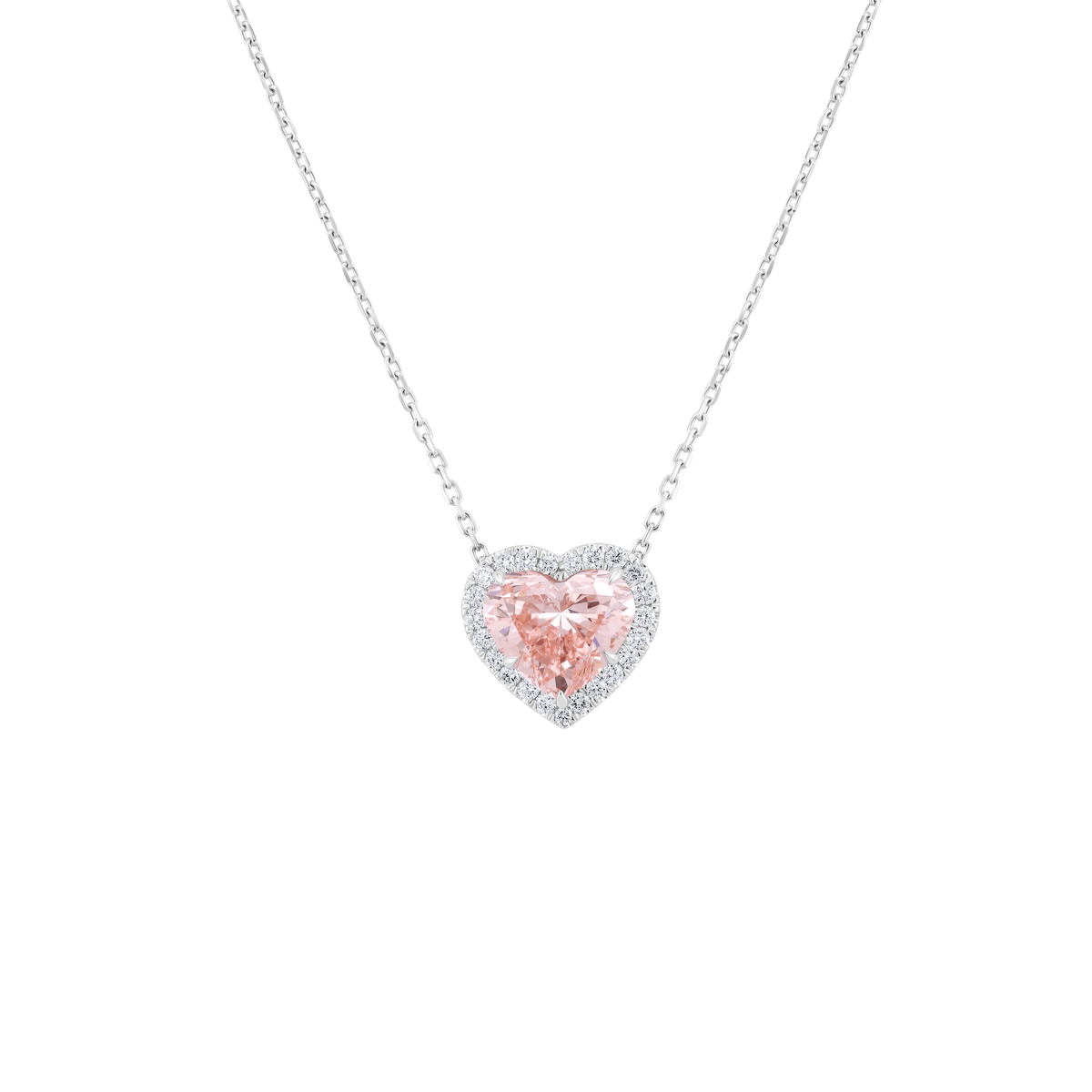 Pink Heart Diamond Pendant