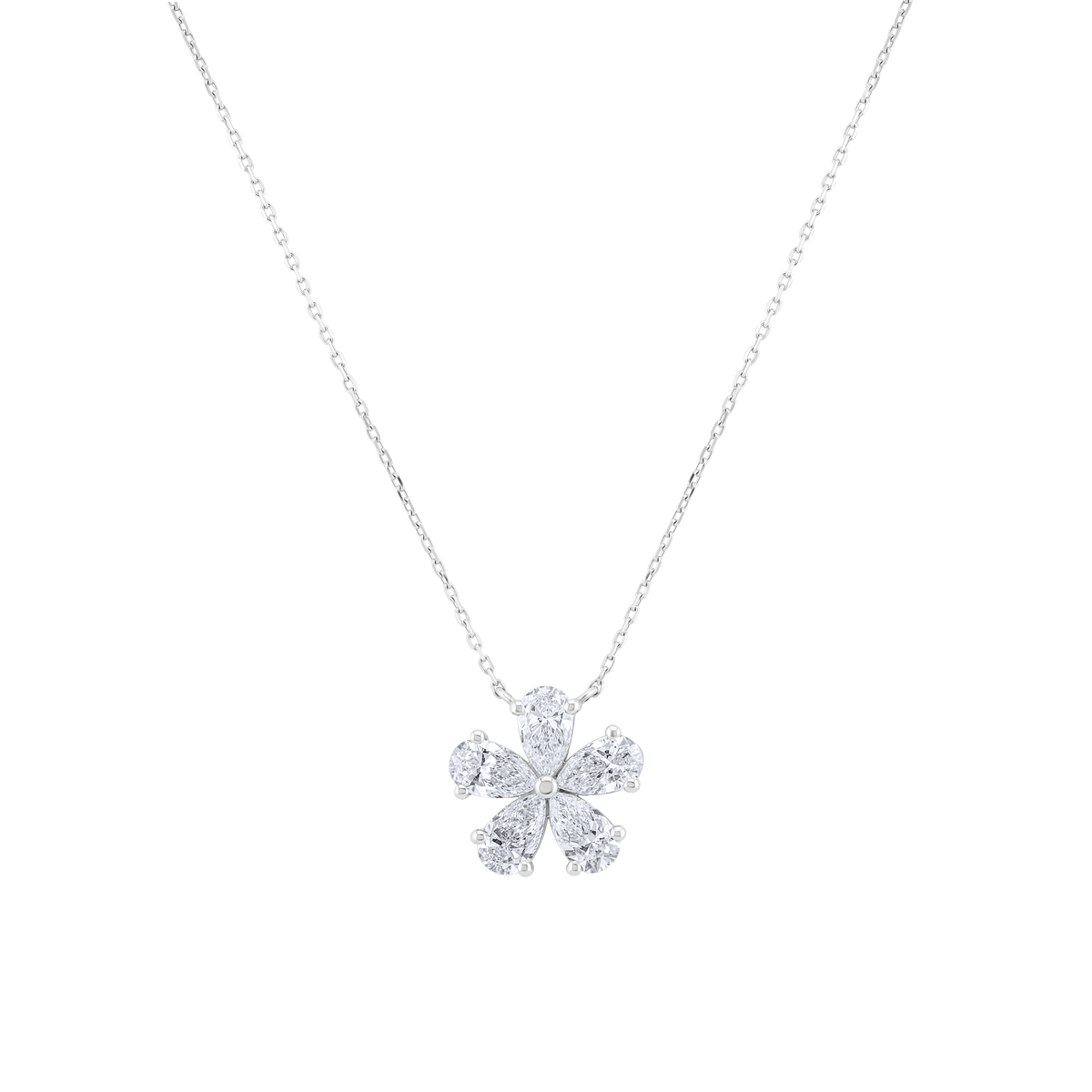 Pear Flower Diamond Pendant