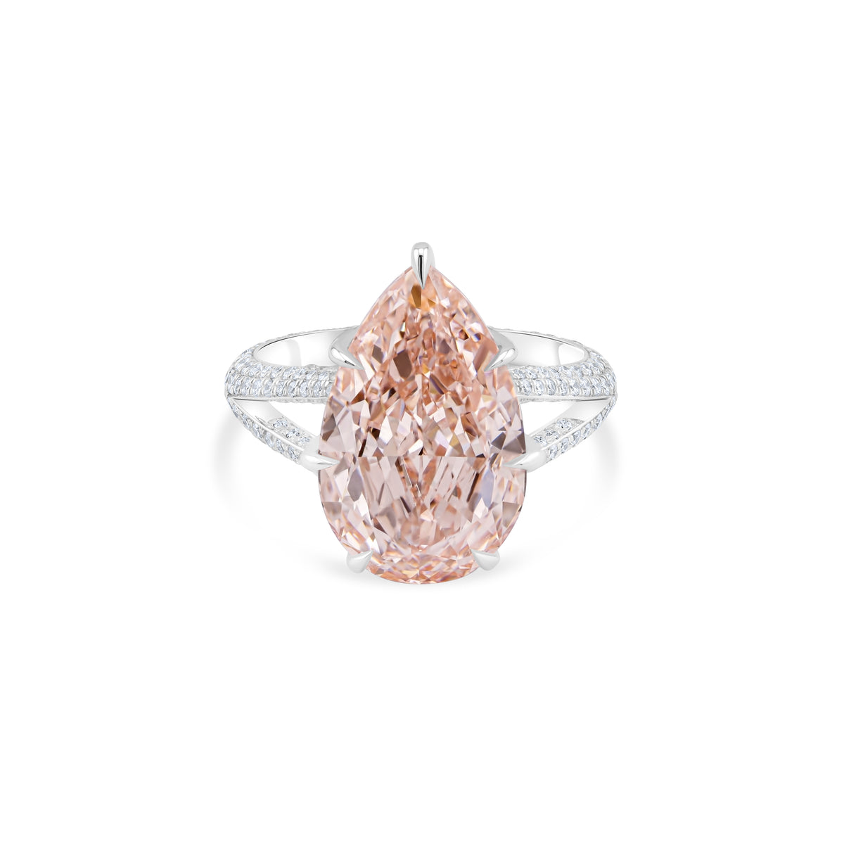 PINK PEAR DIAMOND SPLIT-SHANK RING