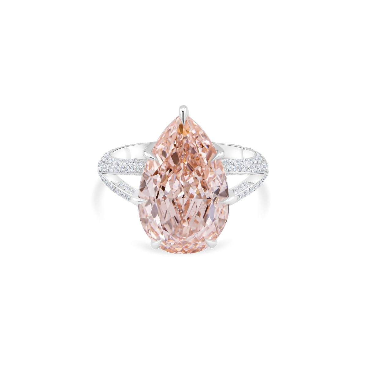 PINK PEAR DIAMOND SPLIT-SHANK RING