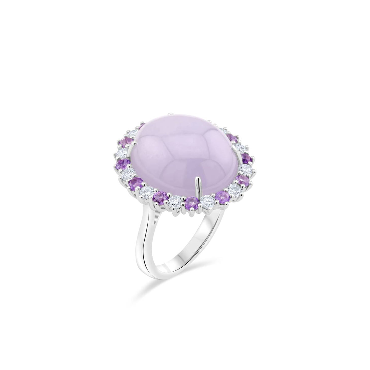 LAVENDER CABOCHON HALO RING