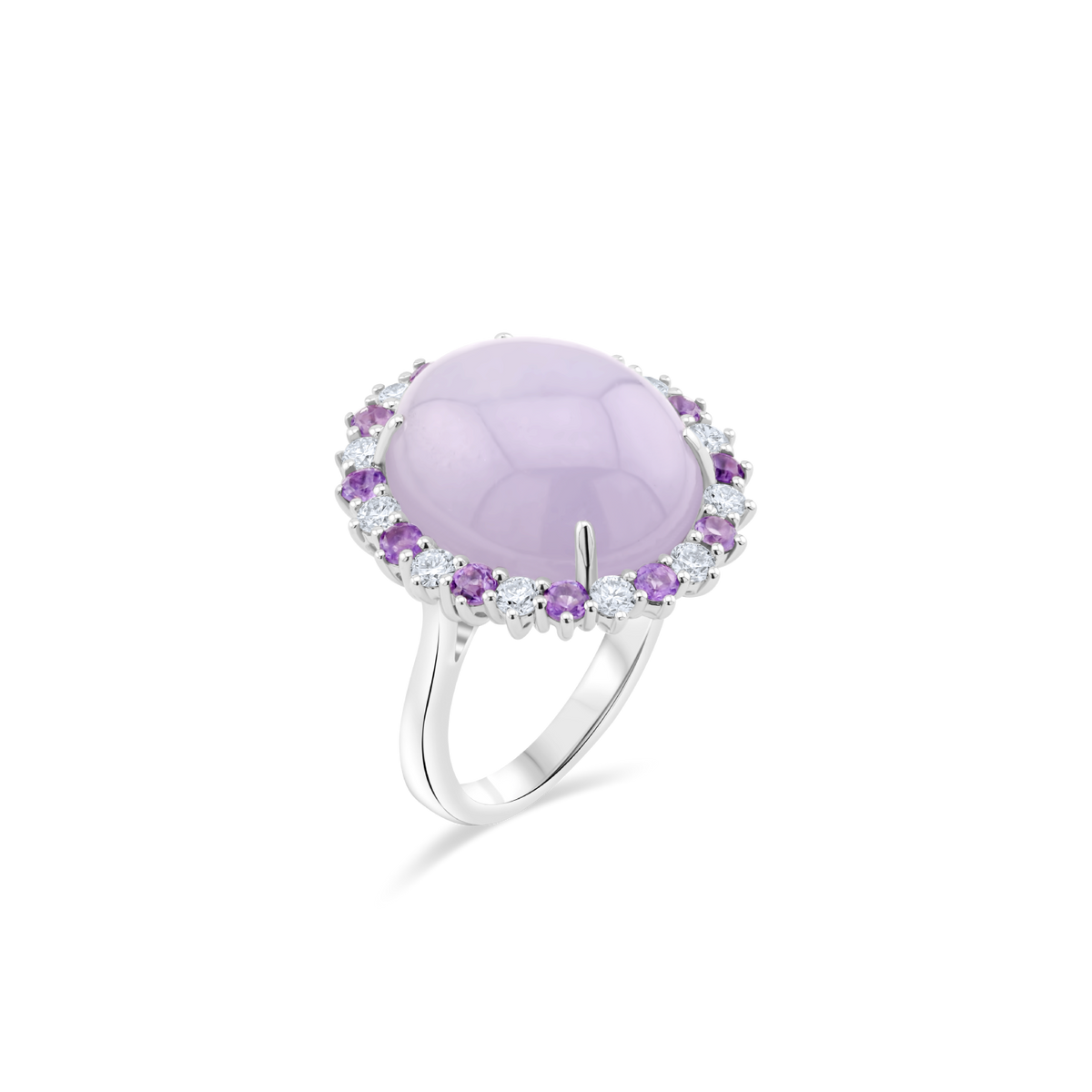 LAVENDER CABOCHON HALO RING