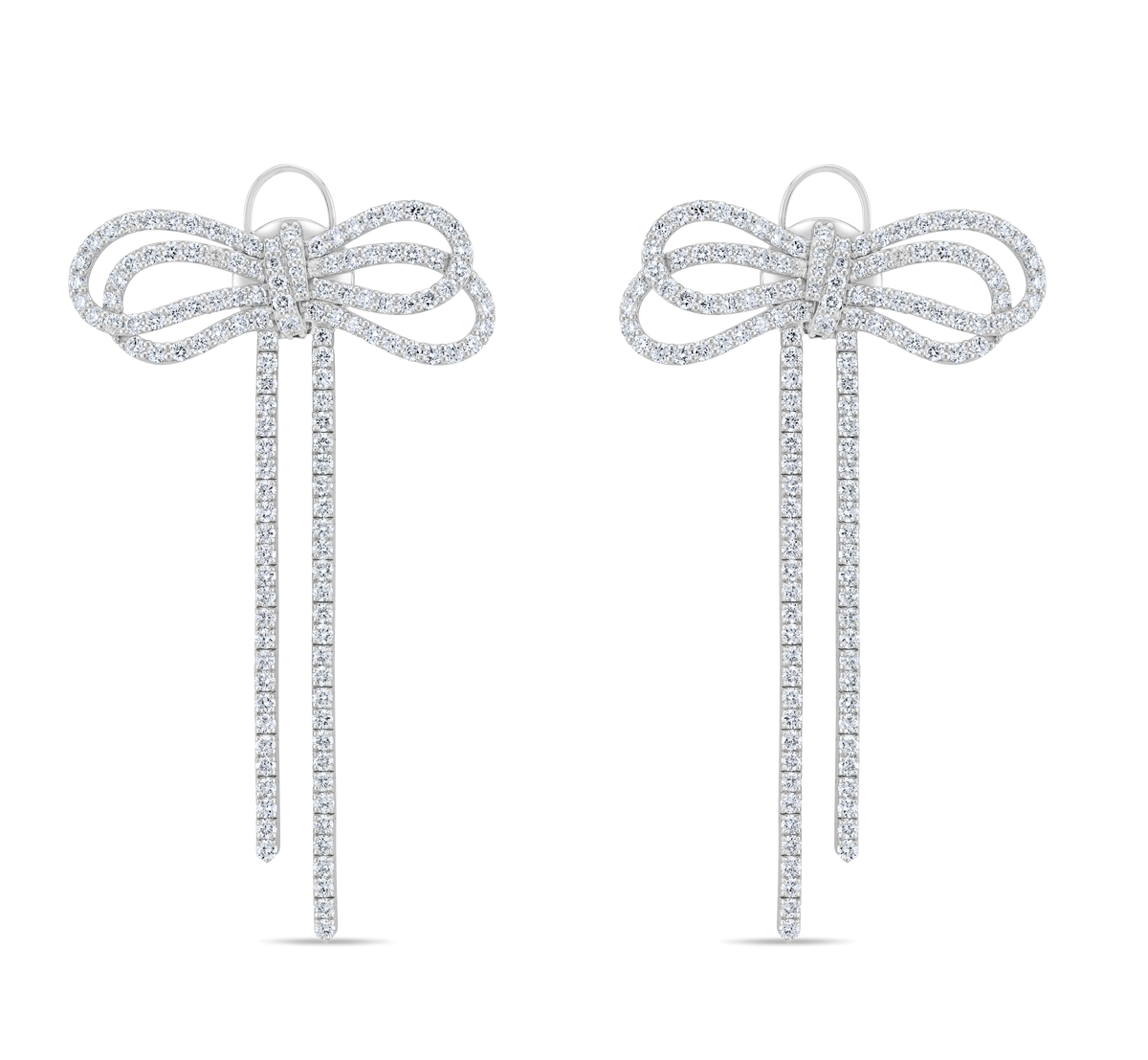 DIAMOND BOW TASSEL EARRINGS