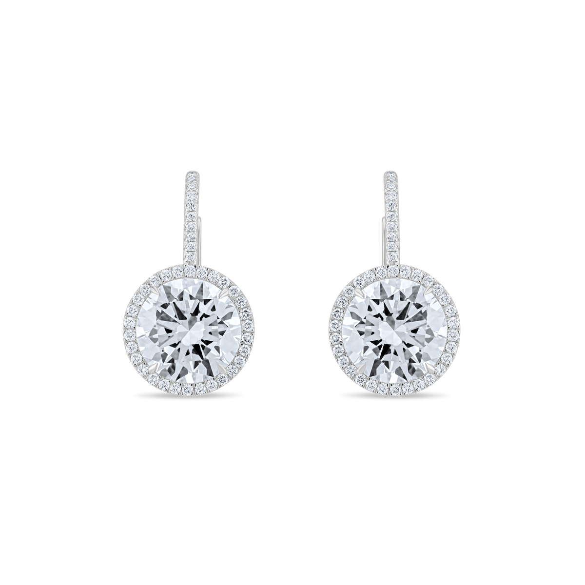PAVÉ HALO DIAMOND DROP EARRINGS
