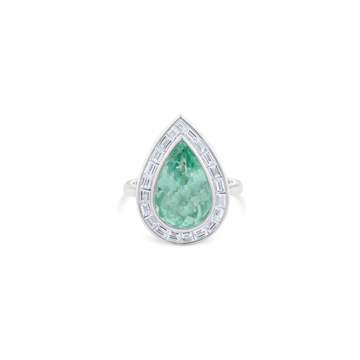MINT PARAIBA & DIAMOND HALO RING