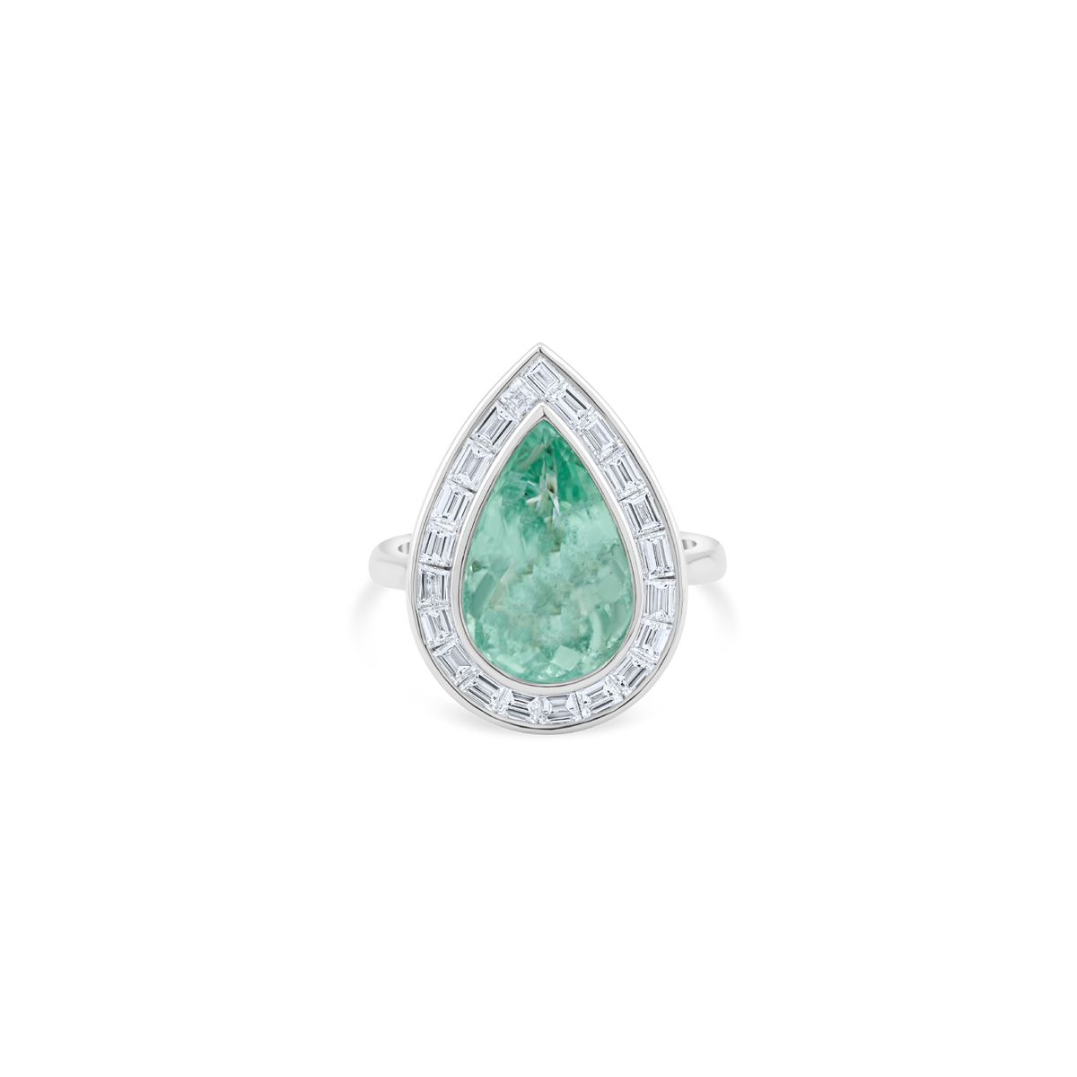 MINT PARAIBA & DIAMOND HALO RING
