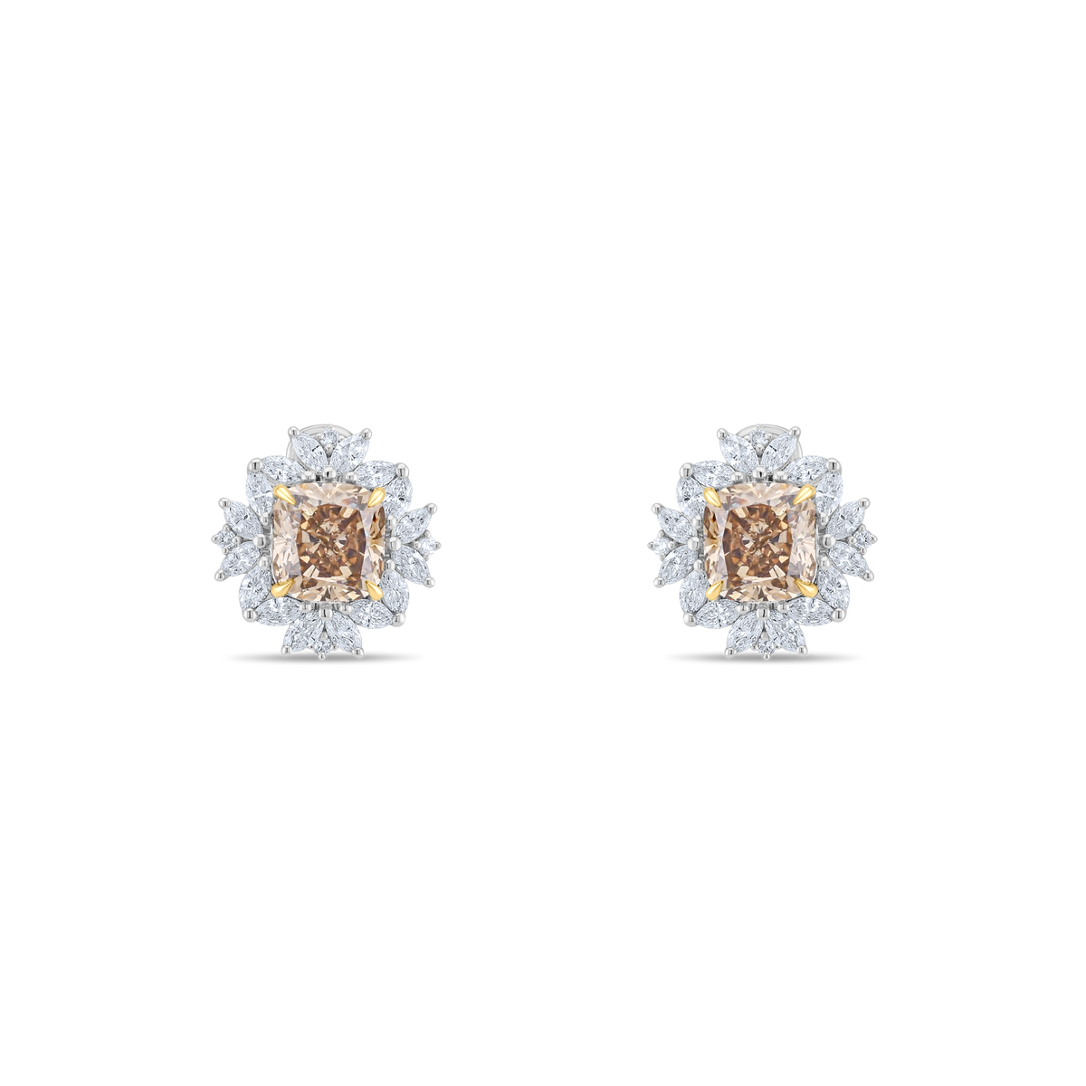 CHAMPAGNE DIAMOND STUD EARRINGS