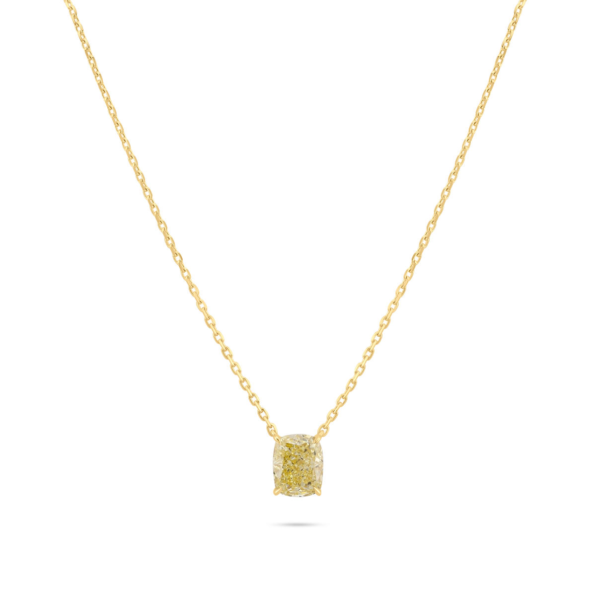 CUSHION YELLOW DIAMOND NECKLACE