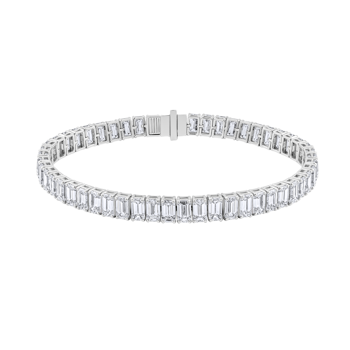 EMERALD-CUT DIAMOND TENNIS BRACELET
