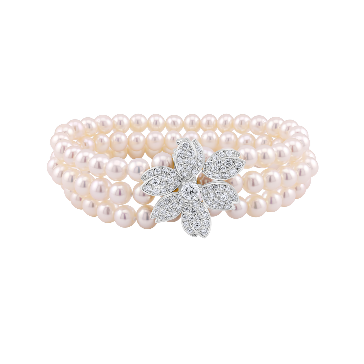 Pearl Flower Diamond Bracelet
