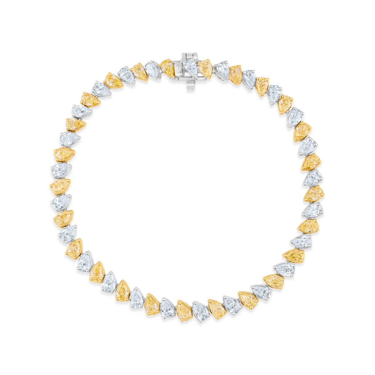 YELLOW & WHITE DIAMOND TENNIS BRACELET