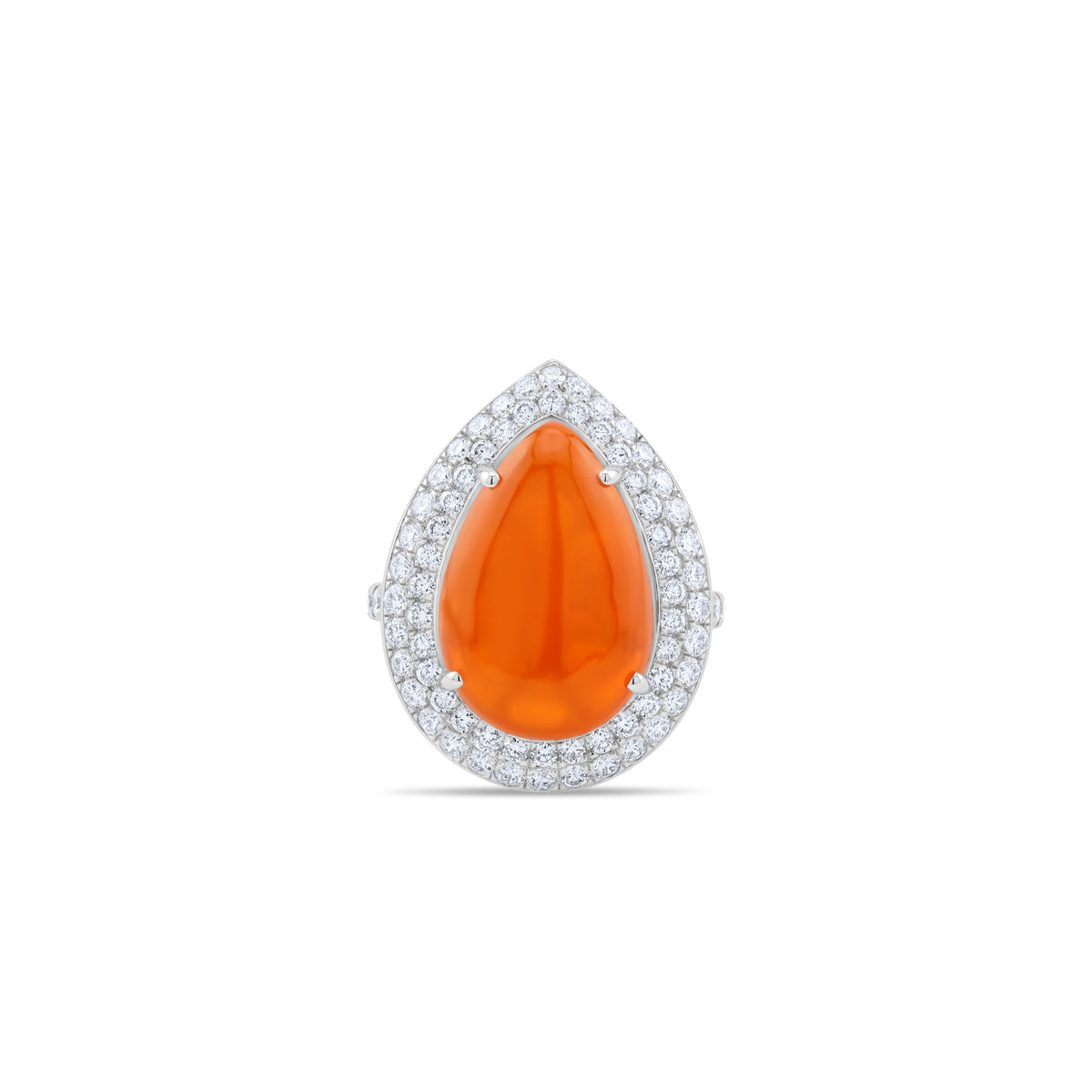 PEAR OPAL DOUBLE HALO RING