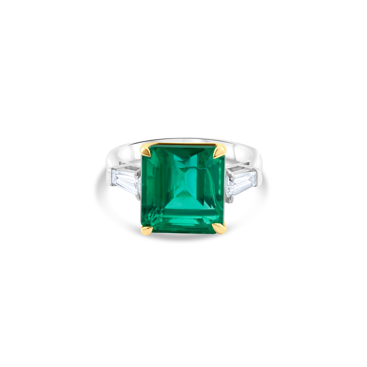 SQUARE EMERALD CUT EMERALD RING