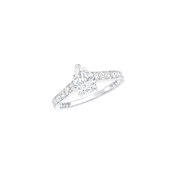Diamond ring on a white background